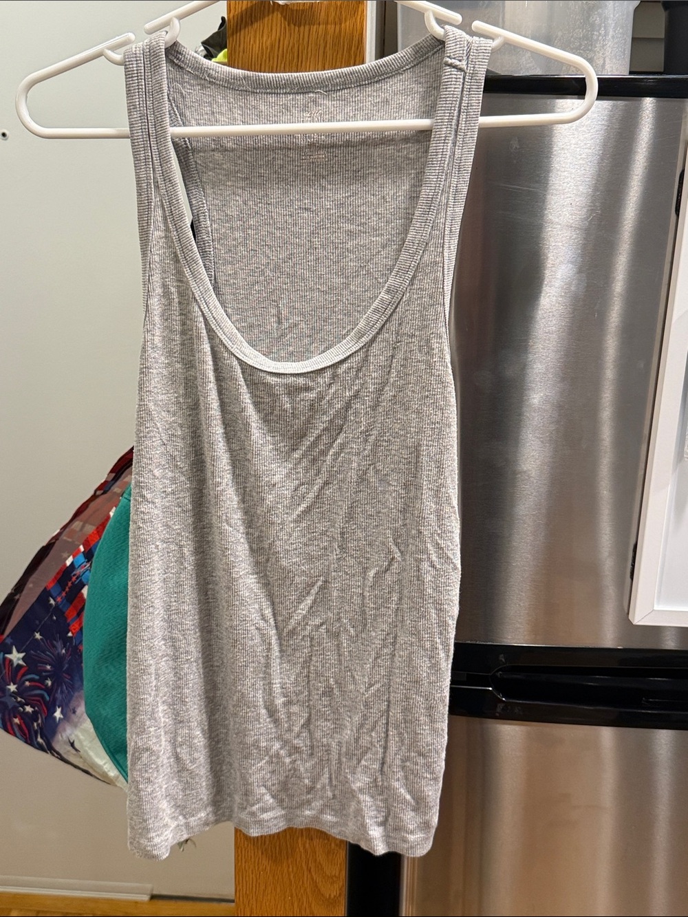 aerie Heather Gray Ribbed Scoop Tank